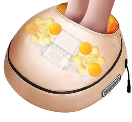 Electric foot massager and heating with fashion leather cover