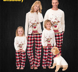 Happy Deer Family Matching Christmas Pajama Set