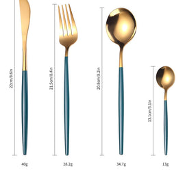 24 PC Nordic Gold Dinnerware Set
