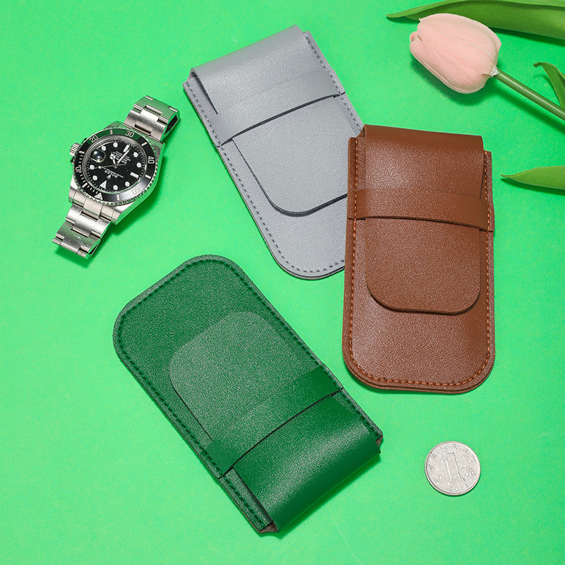 Leather-Look Watch Travel Pouch