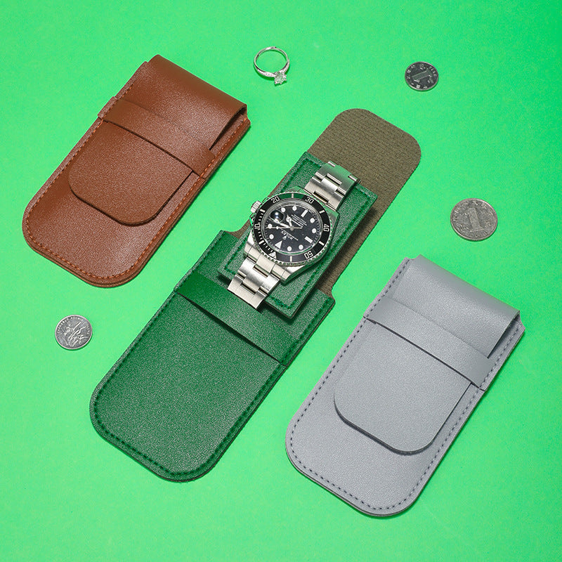 Leather-Look Watch Travel Pouch