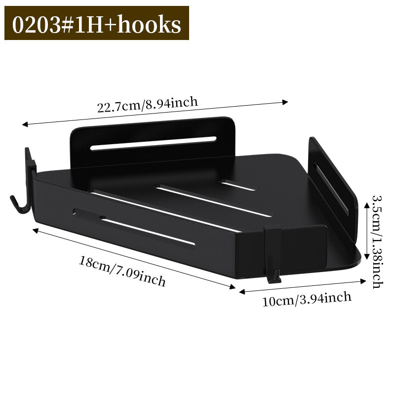 Bathroom Corner Shelf with Hooks
