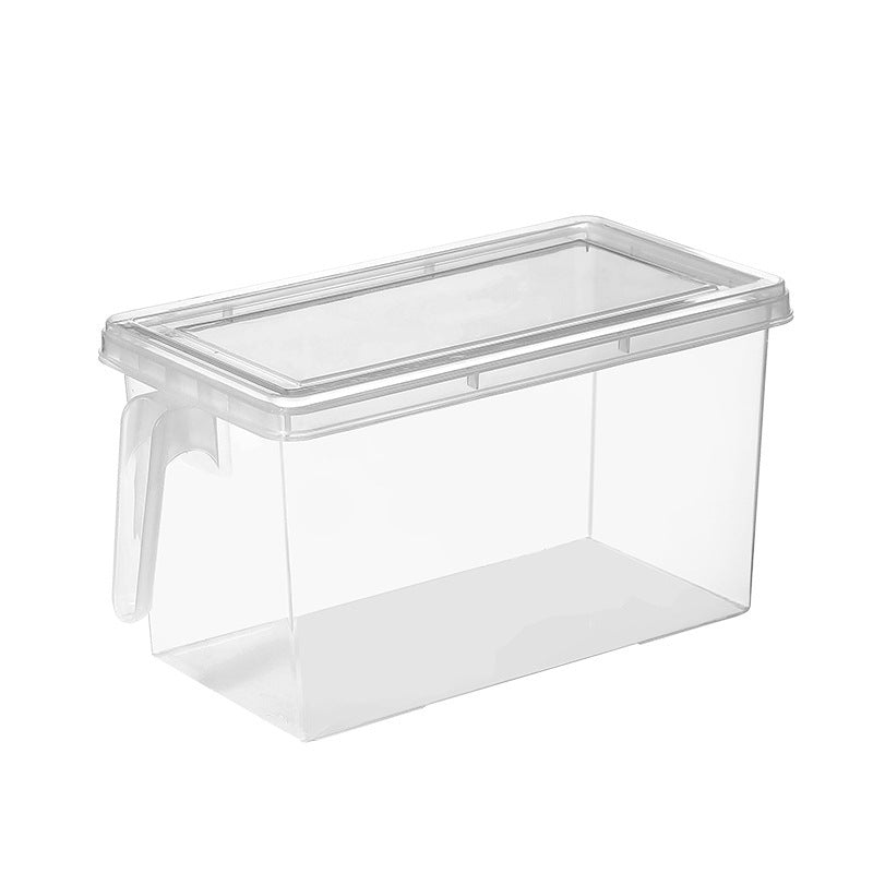 Household drawer-style refrigerator storage box with handle, transparent sealed box, food refrigeration and freezing storage box