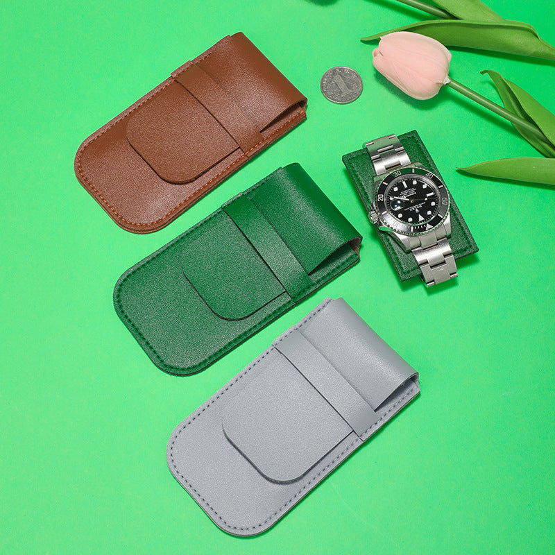 Leather-Look Watch Travel Pouch