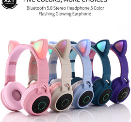 LED Cat Ear Noise Cancelling Headphones