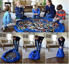 Portable Kids Toy Storage Bag and Play Mat Toys Organizer Bin Practical Storage Bags for Baby