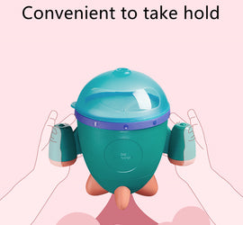 Spill-proof Petal Baby Food Storage Leak-proof Double Handle Silicone Snack Box Infants Feeding Rocket Container Cup
