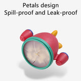 Spill-proof Petal Baby Food Storage Leak-proof Double Handle Silicone Snack Box Infants Feeding Rocket Container Cup