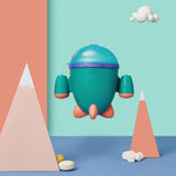 Spill-proof Petal Baby Food Storage Leak-proof Double Handle Silicone Snack Box Infants Feeding Rocket Container Cup