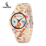 BOBO BIRD Butterflies Ladies Wooden Watch