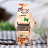 BOBO BIRD Butterflies Ladies Wooden Watch