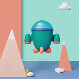 Spill-proof Petal Baby Food Storage Leak-proof Double Handle Silicone Snack Box Infants Feeding Rocket Container Cup