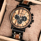 BOBO BIRD Chronograph Wooden Military Watch