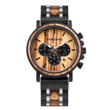 BOBO BIRD Chronograph Wooden Military Watch