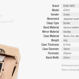 BOBO BIRD Montre Femme Wooden Quartz Watch