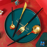 24 PC Nordic Gold Dinnerware Set