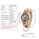 BOBO BIRD Butterflies Ladies Wooden Watch
